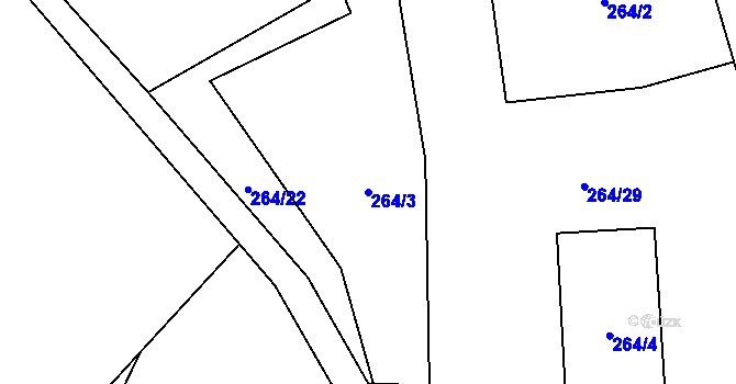 Parcela st. 264/3 v KÚ Krásné nad Svratkou, Katastrální mapa
