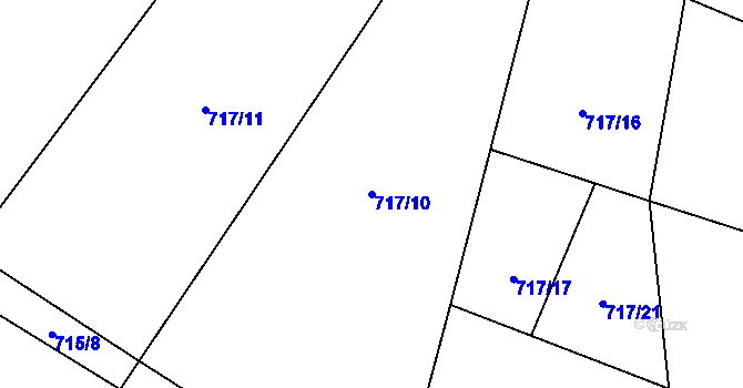 Parcela st. 717/10 v KÚ Krásné nad Svratkou, Katastrální mapa