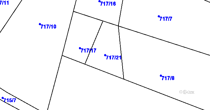 Parcela st. 717/21 v KÚ Krásné nad Svratkou, Katastrální mapa