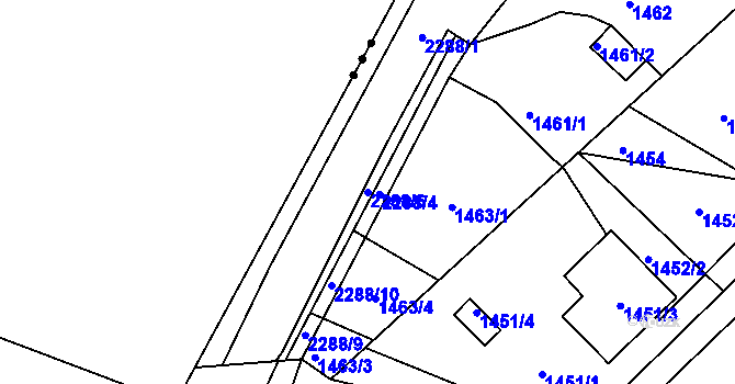 Parcela st. 2288/6 v KÚ Krásné Pole, Katastrální mapa