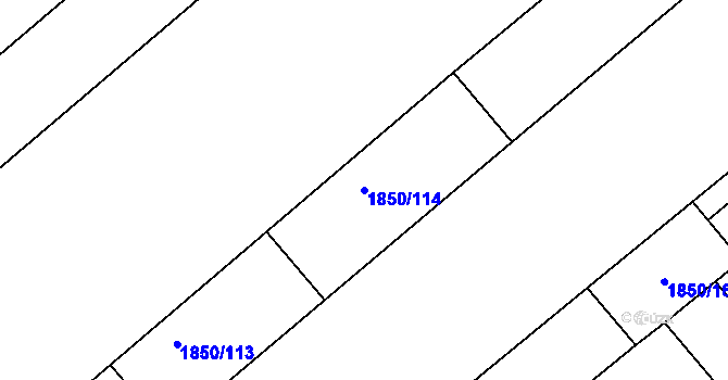 Parcela st. 1850/114 v KÚ Krásné Pole, Katastrální mapa
