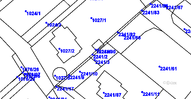 Parcela st. 1027/4 v KÚ Krásné Pole, Katastrální mapa