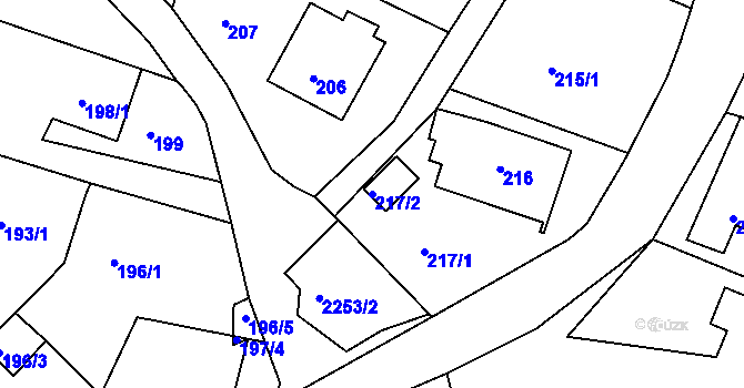 Parcela st. 217/2 v KÚ Krásné Pole, Katastrální mapa