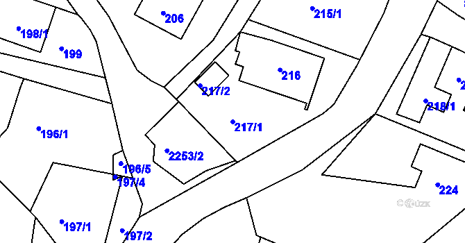 Parcela st. 217/1 v KÚ Krásné Pole, Katastrální mapa
