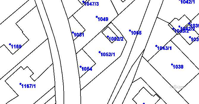 Parcela st. 1052/1 v KÚ Krásné Pole, Katastrální mapa