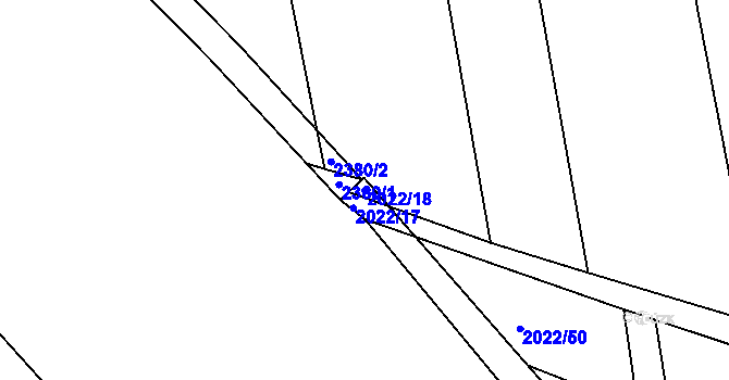 Parcela st. 2022/18 v KÚ Krásné Pole, Katastrální mapa