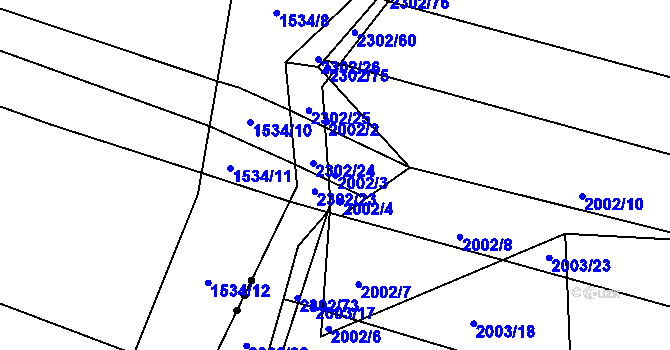 Parcela st. 2002/3 v KÚ Krásné Pole, Katastrální mapa