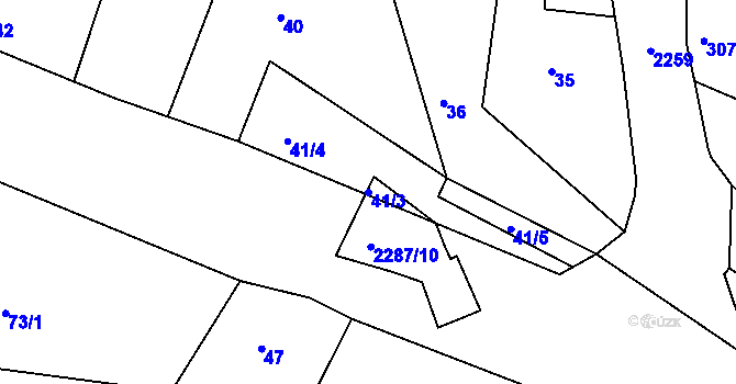Parcela st. 41/3 v KÚ Krásné Pole, Katastrální mapa