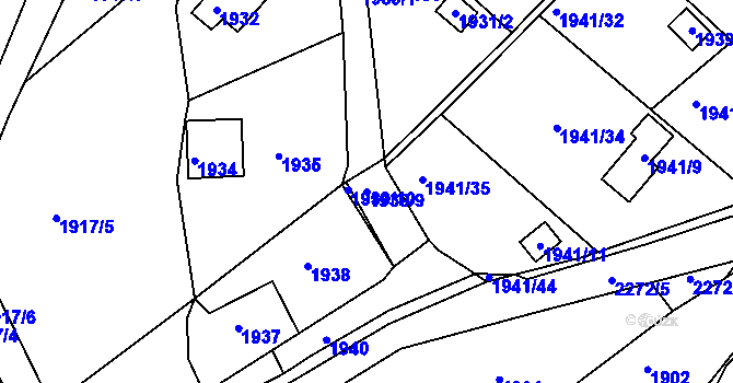 Parcela st. 1939/9 v KÚ Krásné Pole, Katastrální mapa
