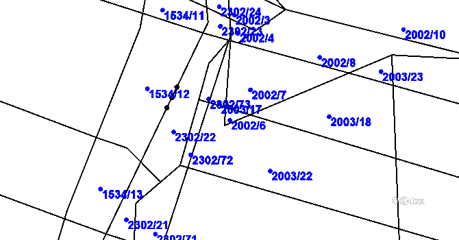 Parcela st. 2002/6 v KÚ Krásné Pole, Katastrální mapa