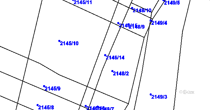 Parcela st. 2146/14 v KÚ Krásné Pole, Katastrální mapa