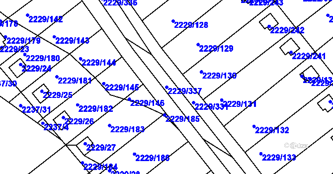 Parcela st. 2229/337 v KÚ Krásné Pole, Katastrální mapa
