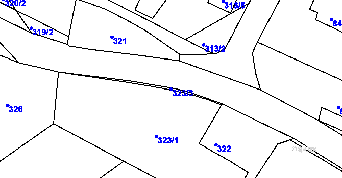 Parcela st. 323/3 v KÚ Krásné Pole, Katastrální mapa