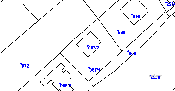 Parcela st. 967/2 v KÚ Krásné Pole, Katastrální mapa