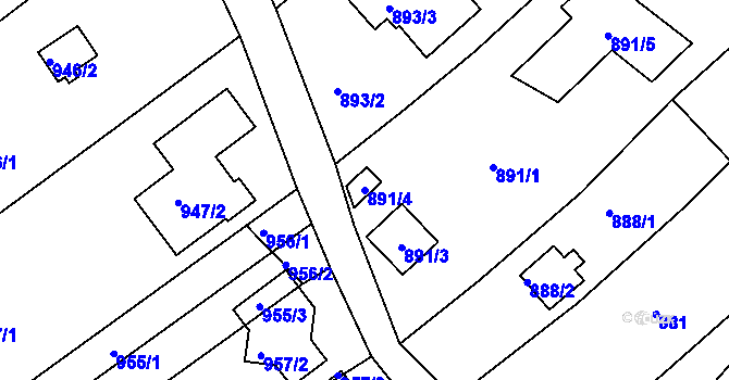 Parcela st. 891/4 v KÚ Krásné Pole, Katastrální mapa