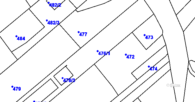 Parcela st. 476/1 v KÚ Krásné Pole, Katastrální mapa