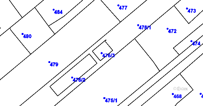 Parcela st. 476/3 v KÚ Krásné Pole, Katastrální mapa
