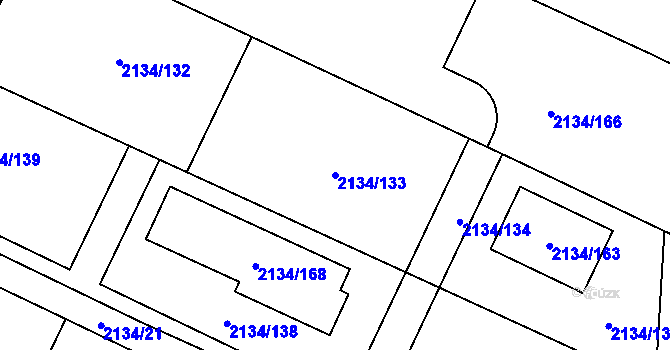 Parcela st. 2134/133 v KÚ Krásné Pole, Katastrální mapa