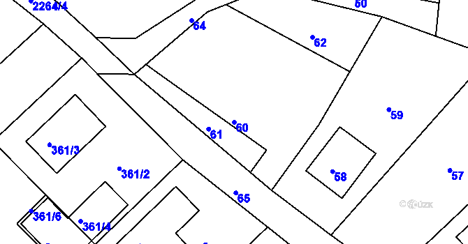 Parcela st. 60 v KÚ Krásné Pole, Katastrální mapa