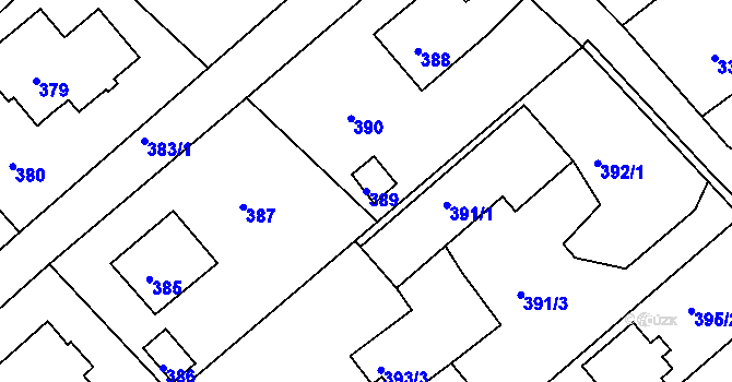 Parcela st. 389 v KÚ Krásné Pole, Katastrální mapa