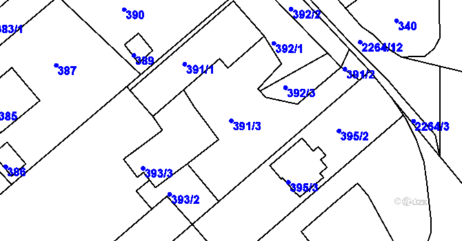 Parcela st. 391/3 v KÚ Krásné Pole, Katastrální mapa
