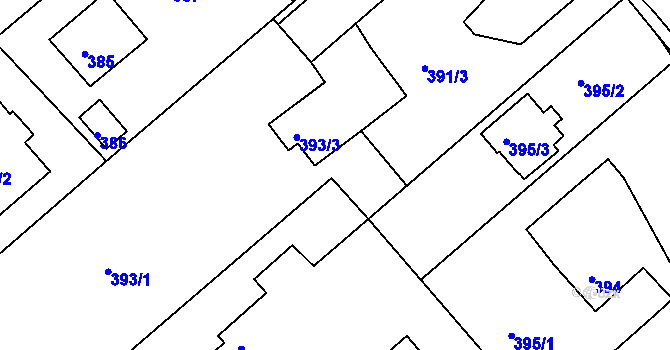 Parcela st. 393/2 v KÚ Krásné Pole, Katastrální mapa
