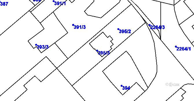 Parcela st. 395/3 v KÚ Krásné Pole, Katastrální mapa