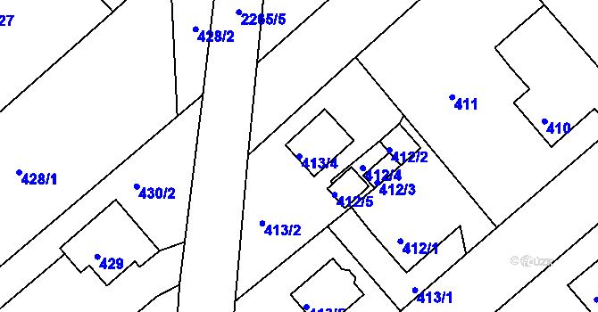 Parcela st. 413/4 v KÚ Krásné Pole, Katastrální mapa