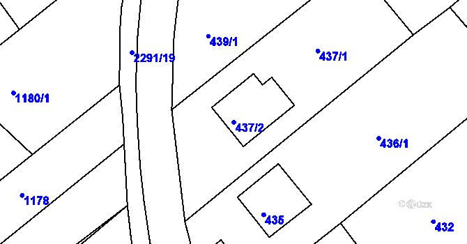 Parcela st. 437/2 v KÚ Krásné Pole, Katastrální mapa
