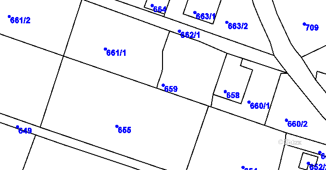 Parcela st. 659 v KÚ Krásné Pole, Katastrální mapa