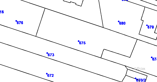 Parcela st. 675 v KÚ Krásné Pole, Katastrální mapa