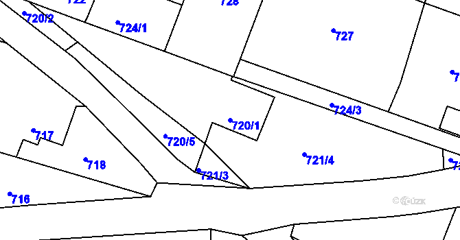 Parcela st. 720/1 v KÚ Krásné Pole, Katastrální mapa