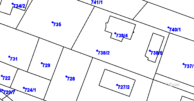 Parcela st. 738/2 v KÚ Krásné Pole, Katastrální mapa