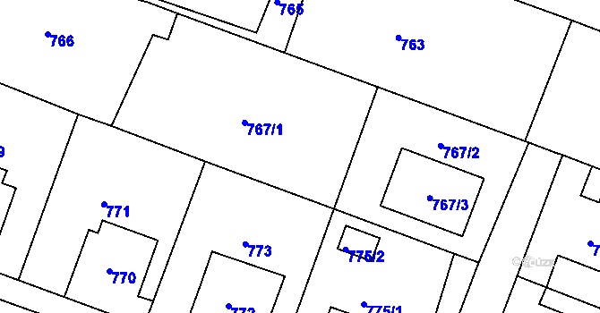 Parcela st. 767 v KÚ Krásné Pole, Katastrální mapa