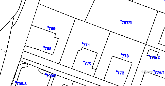 Parcela st. 771 v KÚ Krásné Pole, Katastrální mapa