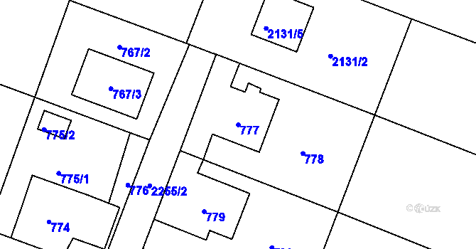 Parcela st. 777 v KÚ Krásné Pole, Katastrální mapa