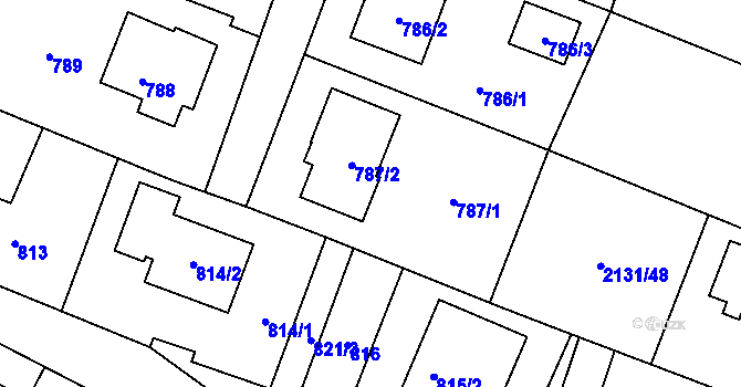 Parcela st. 787 v KÚ Krásné Pole, Katastrální mapa