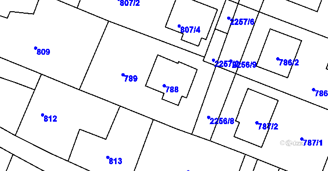 Parcela st. 788 v KÚ Krásné Pole, Katastrální mapa