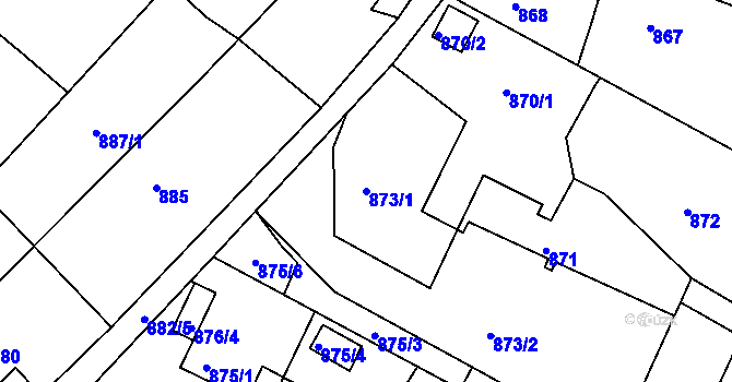 Parcela st. 873/1 v KÚ Krásné Pole, Katastrální mapa