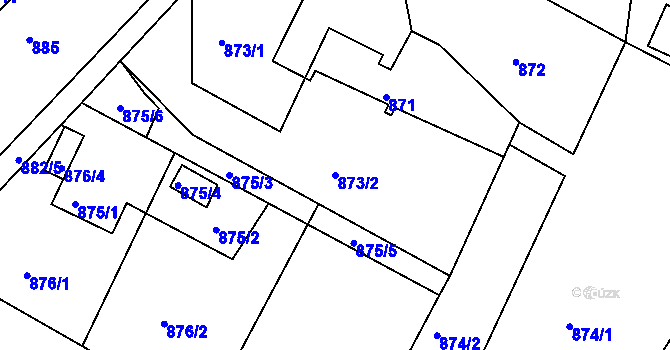 Parcela st. 873/2 v KÚ Krásné Pole, Katastrální mapa