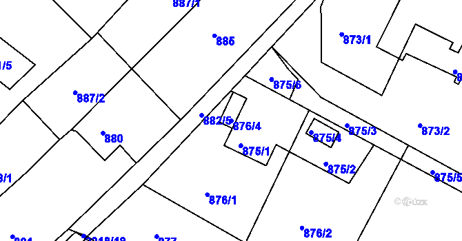 Parcela st. 876/4 v KÚ Krásné Pole, Katastrální mapa