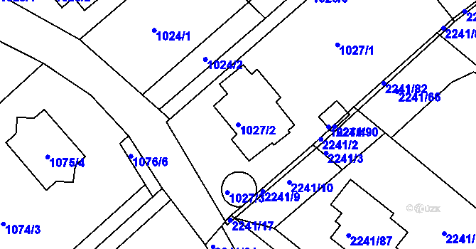 Parcela st. 1027/2 v KÚ Krásné Pole, Katastrální mapa