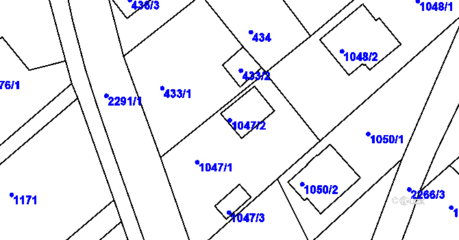 Parcela st. 1047/2 v KÚ Krásné Pole, Katastrální mapa