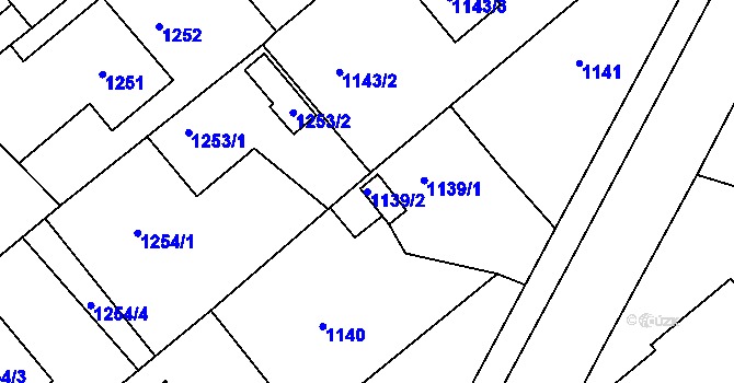 Parcela st. 1139/2 v KÚ Krásné Pole, Katastrální mapa