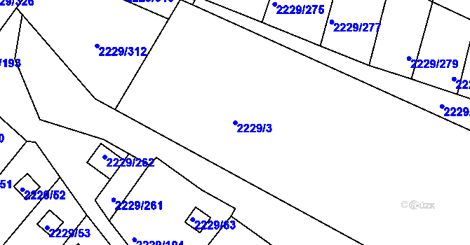 Parcela st. 2229/3 v KÚ Krásné Pole, Katastrální mapa