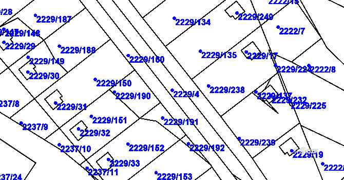 Parcela st. 2229/4 v KÚ Krásné Pole, Katastrální mapa