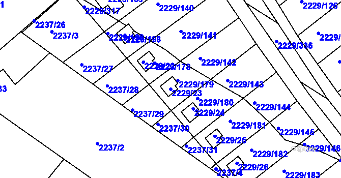 Parcela st. 2229/23 v KÚ Krásné Pole, Katastrální mapa