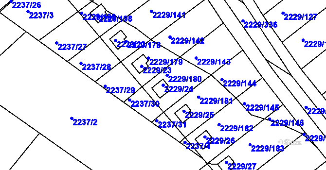 Parcela st. 2229/24 v KÚ Krásné Pole, Katastrální mapa