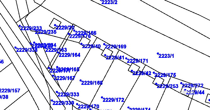 Parcela st. 2229/41 v KÚ Krásné Pole, Katastrální mapa
