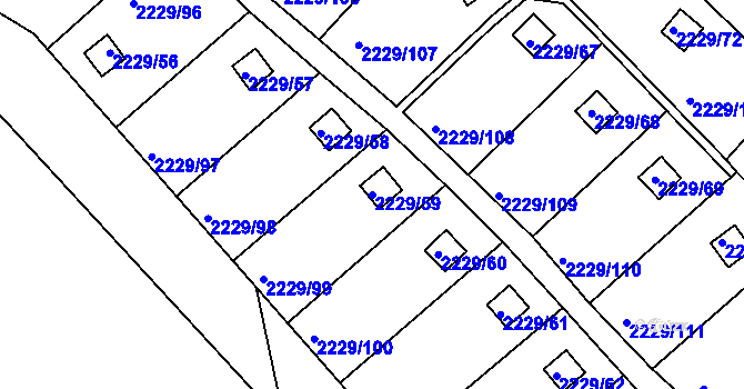 Parcela st. 2229/59 v KÚ Krásné Pole, Katastrální mapa
